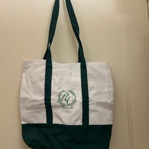Green and White Tote Bag